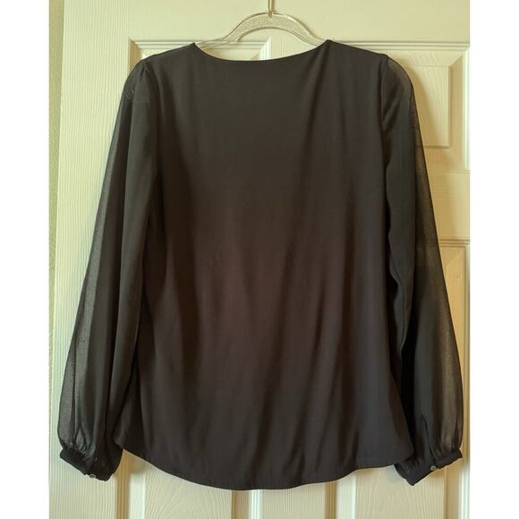 White House Black Market Womens Shirt Blouse Size S Black Work Cocktail - Picture 7 of 8